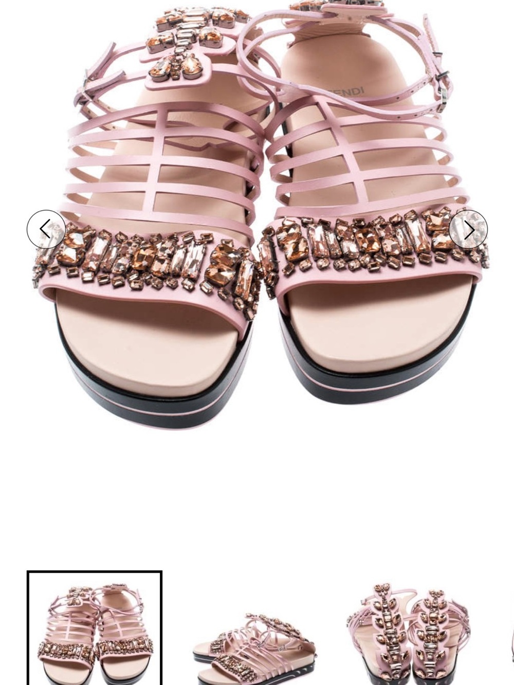 Fendi Pink crystal gladiator sandals